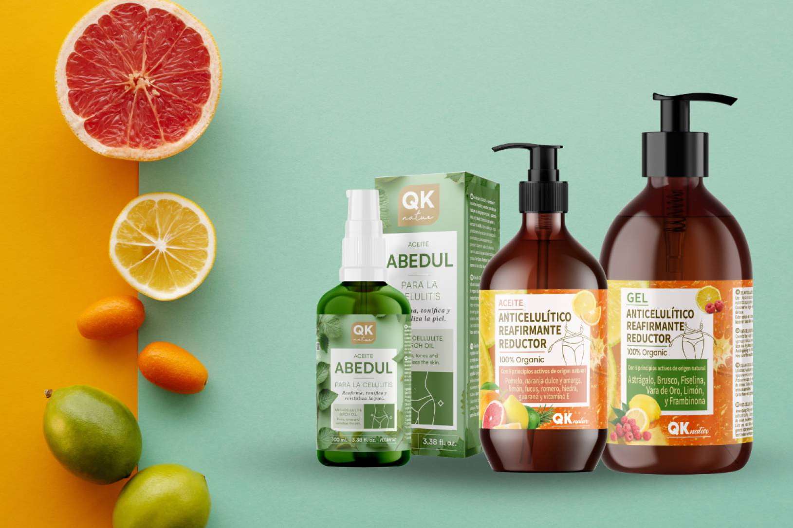 La acción reductora y reafirmante de los productos QKnatur se basa en principios activos de origen vegetal